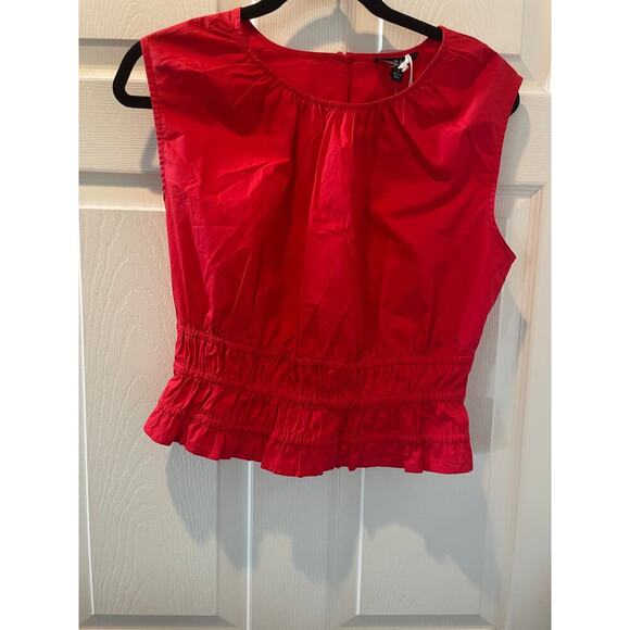 J.Crew Cotton Poplin Hyacinth Top in Red Sz S #595 - Picture 2 of 8